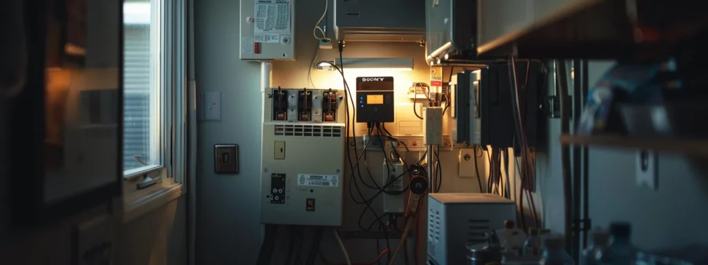 a meticulously organized home electrical panel installation gleams under bright overhead lights in a modern utility room, showcasing expertly arranged circuits and safety features that highlight the benefits of professional installation.
